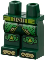 Hips and Dark Green Legs with Lime Belt, Gold Belt Buckle, Toes, Bright Green Robe Ends, Knee Pads print