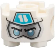 Brick Round 2 x 2, Pin Holes with Silver Face, Bright Light Blue Eyes, Medium Azure Wraps print