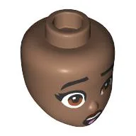 Minidoll Head, Black Eyebrows, Brown Eyes, Dark Red Lips, Open Mouth Disgusted, Tongue Sticking Out