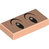 Tile 1 x 2 with Black Eyes, Eyebrows, White Pupils print