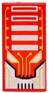 Tile 1 x 2 with Gold Circuitry, White Bars, Eyes print