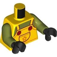 Torso, Yellow Overall, Red Buttons print, Olive Green Arms, Black Hands