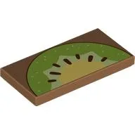 Tile 2 x 4 with Half Kiwifruit print
