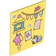 Glass for Frame 1 x 6 x 6 with White 3-Pane Window / Map, Streamers, Unicorns, Paintings print