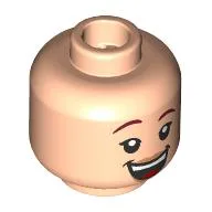 Minifig Head Jessie, Dark Red Eyebrows, Nougat Lips, Open Mouth Smile / Lopsided Smile