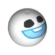 Technic Ball Joint, Black Eyes and Blue Smile Print (Snowgie Head)