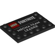 Plate Special 4 x 6 with Studs on 3 Edges with 'LEGO FORTNITE', 'MECHA TEAM LEADER' print