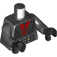 Torso, Black Jedi Robes, Belt with Silver Details, Red Tattoos print, Pearl Titanium Arms, Black Hands