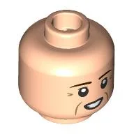 Minifig Head Michael Schumacher, Eyebrows, Wrinkles, Strained Open Mouth Smile Print