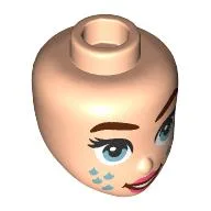 Minidoll Head, Reddish Brown Eyebrows, Sand Blue Eyes, Coral Lips, Metal Blue Stars