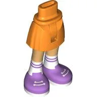 Minidoll Hips and Short Skirt with Warm Tan Legs, White Socks, Laces, Lavender Shoes print