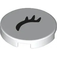 Tile Round 2 x 2 with Black Closed Eye, Eyelashes, Left print