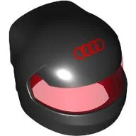 Helmet, Formula 1 with Trans-Red Visor pattern with Red Audi Logo print