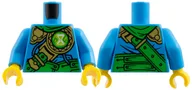 Torso, Green Strap, Gold Armor, White Hourglass on Lime Circle print, Dark Azure Arms, Yellow Hands