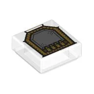 Tile 1 x 1 with Silver and Gold Circuitry (Echolocation Interface) print