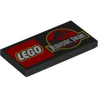 Tile 2 x 4 with Jurassic Park and LEGO Logo's Print