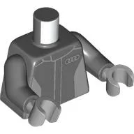 Torso, Racing Suit, Grey Audi Logo print, Dark Bluish Gray Arms, Light Bluish Gray Hands
