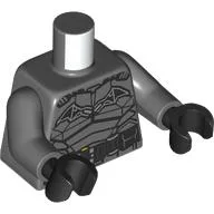 Torso, Batman Armor, Black Bat, Utility Belt, Muscles print, Dark Bluish Gray Arms, Black Hands