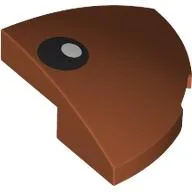 Brick Round Corner, Curved 2 x 2 x 2/3 Quarter Circle with Black Eye, White Pupil print