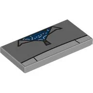 Tile 2 x 4 with Shirt, Collar, Dark Blue Shirt, White Belt print