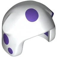 Helmet, Knobs White with Dark Purple Spots pattern
