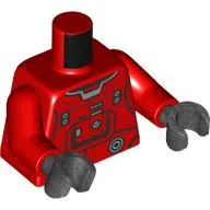 Torso Space Suit, Black and Silver Markings, 'PHM' print, Red Arms, Black Hands
