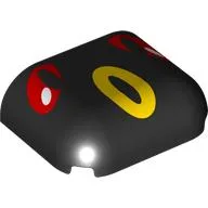 Brick Round, Curved Triple 3 x 4 x 1 with 2 x 2 x 2/3 Bottom Cutout with Red/White Eyes, Yellow Oval Nose print