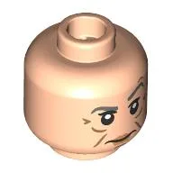 Minifig Head Violet Crawley, Dark Bluish Grey Eyebrows, Wrinkles, Stern / Raised Eyebrow
