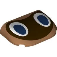 Brick Round, Curved Triple 4 x 6 x 1 with White/Dark Blue Eyes, Dark Brown Raccoon Mask print