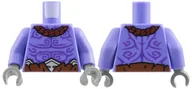 Torso Bare Chest, Dark Purple Markings, Dark Red Necklaces, Reddish Brown Pants print, Blue Violet Arms, Dark Bluish Gray Hands