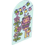 Glass for Frame 1 x 6 x 7 with Bow with Fairy Cat and Flowers Print
