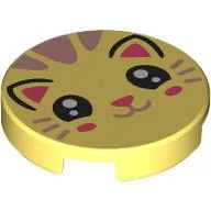 Tile Round 2 x 2 with Cat Face Print