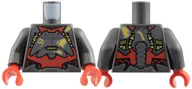 Torso, Mech Suit Armor, Red Panel, Hexagons, Yellow Decorations, '01' print, Pearl Titanium Arms, Red Hands
