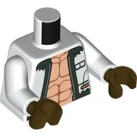 Torso, Open Jacket, Dark Green Trim, Light Nougat Muscled Chest print, White Arms, Dark Brown Hands