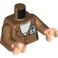 Torso, Coat, White Shirt, ID Badge print, Medium Nougat Arms, Light Nougat Hands