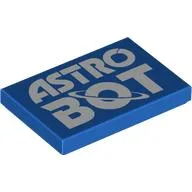 Tile 2 x 3 with White 'ASTRO BOT' Print
