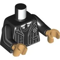 Torso, Black Arms, Warm Tan Hands with Print