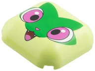 Brick Round, Curved 4 x 4 with Sprigatito Face, Dark Pink Eyes, Open Mouth, Green Leave print